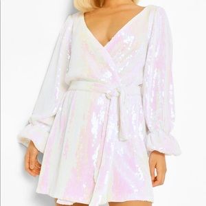 Sequin Wrap Dress
